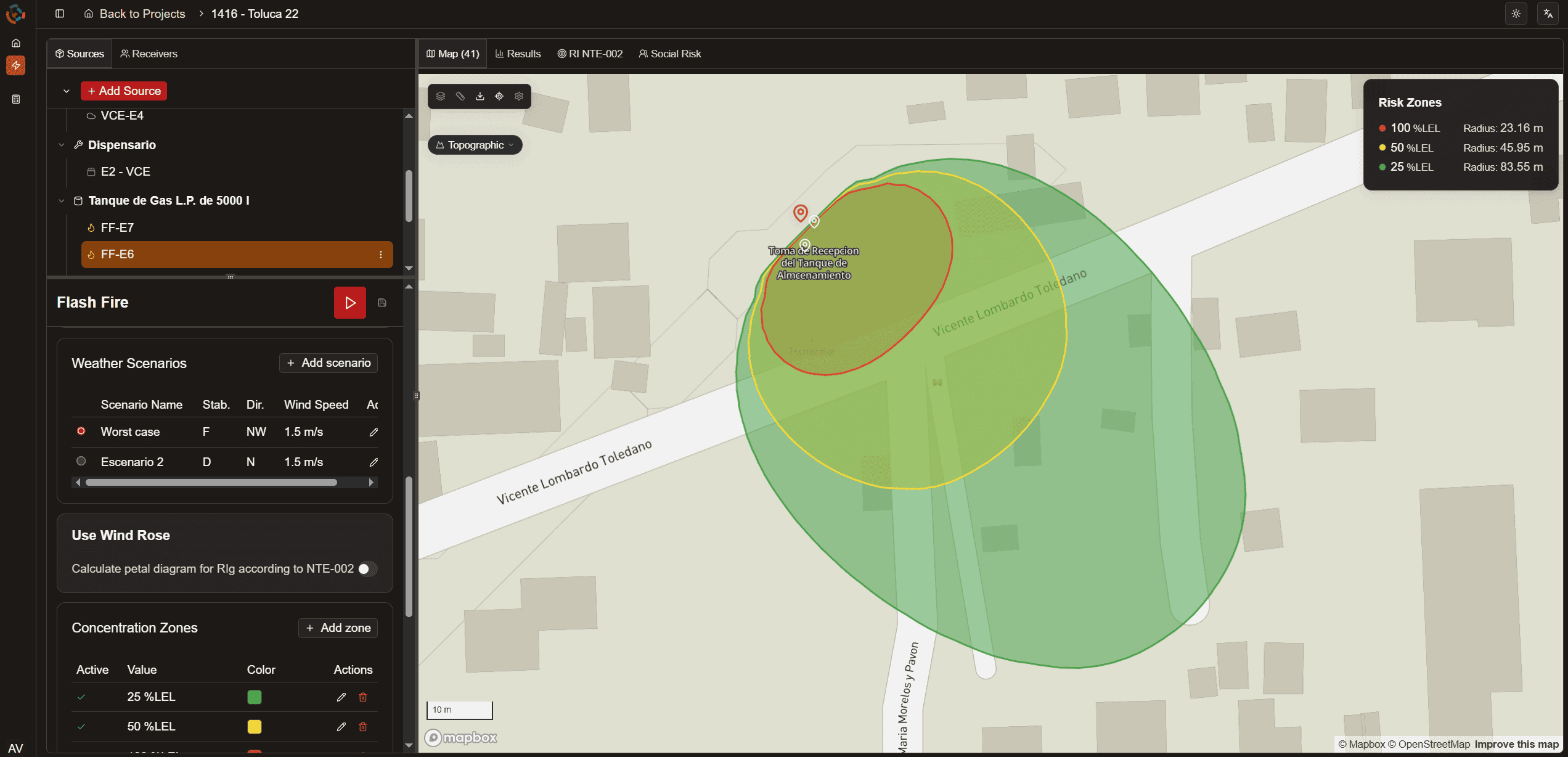 Flash fire scenario modeling